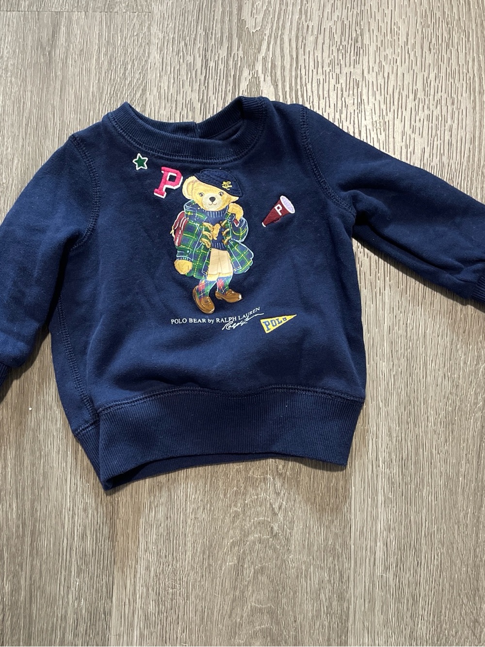 Ralph Lauren Navy Polo Bear Crewneck Sweatshirt for Kids